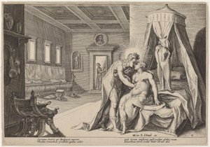 Apollo Abusing Leucothoe by Workshop of Hendrick Goltzius, after Hendrick Goltzius