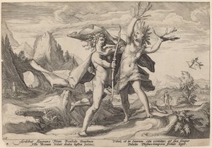Daphne Changed into a Laurel Tree by Workshop of Hendrick Goltzius, after Hendrick Goltzius