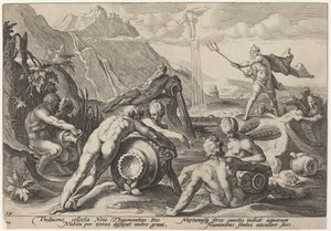 Neptune Plotting the Destruction of Man by Workshop of Hendrick Goltzius, after Hendrick Goltzius