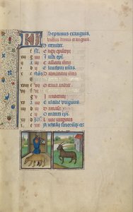 A Man Slaughtering a Pig; Zodiacal Sign of Capricorn by Workshop of Willem Vrelant