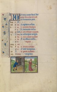 A Man Threshing; Zodiacal Sign of Virgo by Workshop of Willem Vrelant