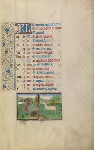 A Man Working in a Field; Zodiacal Sign of Aries by Workshop of Willem Vrelant
