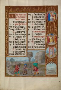 Working in a Vineyard; Zodiacal Sign of Pisces by Workshop of the Master of James IV of Scotland