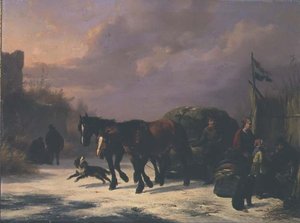 A Horse Drawn Sledge by Booth