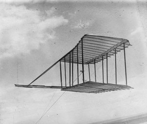 View of glider flying as a kite