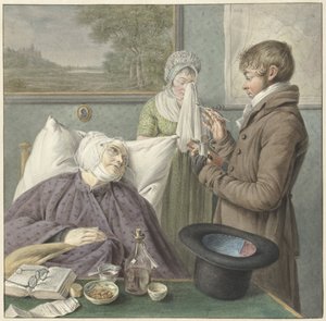 Doctor Visiting a Sick Old Woman in Bed by Wybrand Hendriks (attributed to)