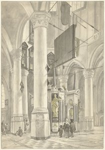 View in the Nieuwe Kerk in Delft, with the Tomb Monument of William of Orange by Wybrand Hendriks