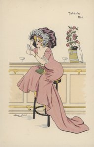 Girl Doing Her Face in the Mirror at a Bar by Xavier Sager