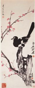 Plum Blossoms and Magpie by Xiao Sun (1883 1944) Zhou Shaoxiang (1880 1954) Qi Baishi