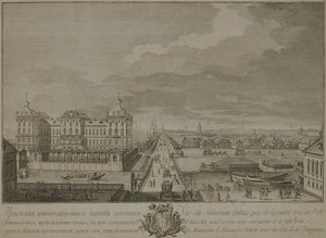 View of the Newly-Built Chambers Opposite the Anichkov Gates in Saint Petersburg by Yakov Vasilyevich Vasilyev