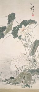 Heron and Lotus by Yamamoto Baiitsu