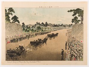 Admiral Sperry and Party on Their Way to the Imperial Palace by Yamamoto Shoun