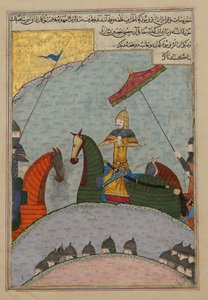 Timur before Battle, Folio from a Dispersed Copy of the Zafarnama by Ya