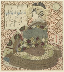 Seated Woman with Pipe by Yashima Gakutei