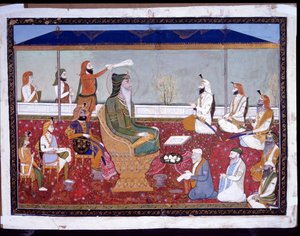 Ranjit Singh on his golden throne