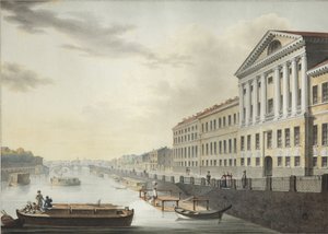 View of the Fontanka River from the Izmailovsky Bridge, 1820-1823