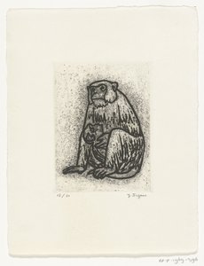 Monkey with Young by Yo Sugano (signed by artist)