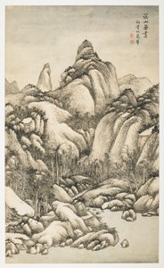 A Mountain and Stream Without End, from an album of 12 leaves
