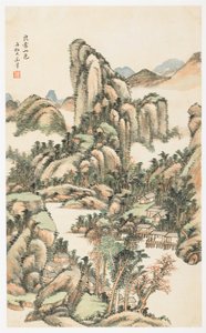 Mountain Color on Mount Liangchang, from an album of 12 leaves by Yongxi Jin