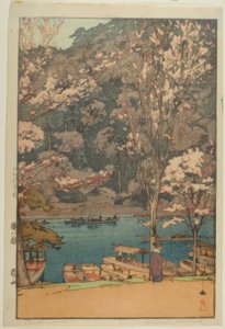 Arashiyama, from the series "Eight Scenes of Cherry Blossoms" by Yoshida Hiroshi
