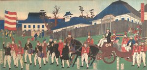 Picture of a Procession of Foreigners at Yokohama