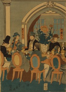 Banquet of five nations, Yokohama club, 1861