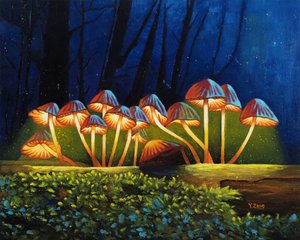 Nightlight Glowing Mushrooms, 2023 by Yue Zeng