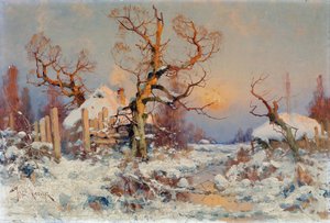 Winter Landscape in the Evening Sun