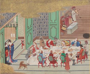Dutch banquet, Nagasaki Christmas Eve, from Bankan-zu