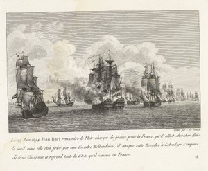 Jan Bart Recaptures Grain Ships from a Dutch Squadron, 1694
