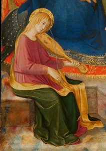 Madonna of Humility with Two Musician Angels (Detail) by Zanobi Strozzi