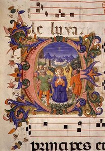 The Martyrdom of St. Stephen depicted in an historiated initial