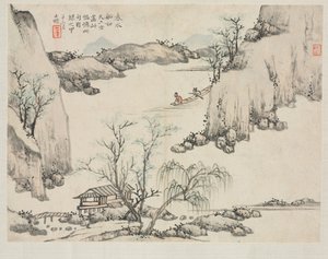 Landscape Album in Various Styles: Boating in Spring Water by Zha Shibiao