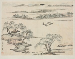 Landscape Album in Various Styles: The Stream of Wuling, 1684