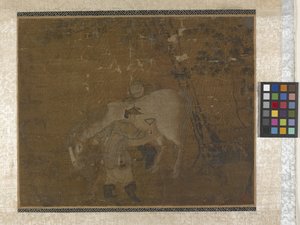 Grooms Combing White Horse by Zhao Mengfu Chao Meng Fu or