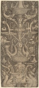 Ornament Panel with Dragons, Masks, and Instruments of War, c. 1505 by Zoan Andrea