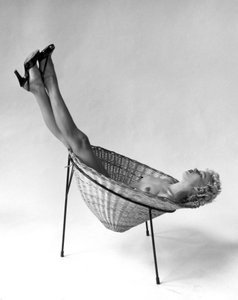Nude Reclining in Basket Chair, 3 May 1955