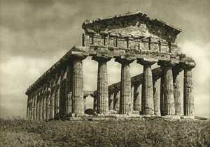 Ceres temple in Paestum, built in 500 BC by Ferdinand Georg Waldmuller