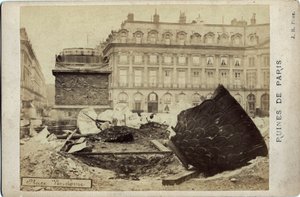 Commune of Paris (1871): Ruins on Place Vendome in Paris. Photography 1871. Dim. 16.5x10.8 cm by Frederick (attr. to) Barnard