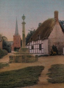 Thatched cottage by Frederick (attr. to) Barnard