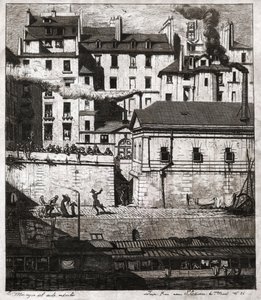 Crime Scene with Police Intervention on the Quays of Paris by . .