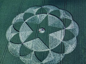 Crop circle in barley field, Avebury Trusloe, Wiltshire, 20th June 1998
