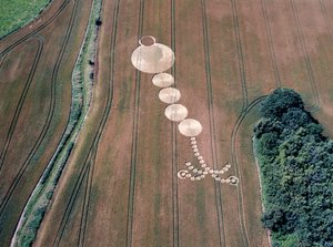Crop circle in wheat field, West Woods, Lockeridge, Marlborough, Wiltshire