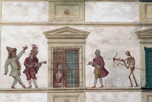 Dance of Death, fresco, Milesi house, Cassiglio, Lombardy, Italy by Georg Carl Heinrich Dollmann