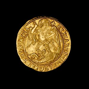 English hammered gold angel Coin
