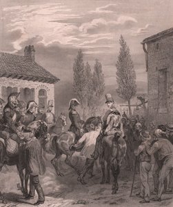 French army entering Belgium, August 1831, steel engraving on china paper by William Walcutt