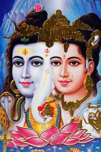 Hindu god Shiva and goddess Parvathi