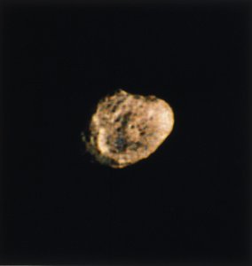 Hyperion, one of the moons of Saturn, photographed by Voyager 2 by Ferdinand Georg Waldmuller
