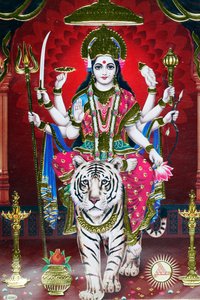Picture of Hindu Goddess Durga on a Tiger