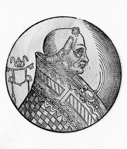 Portrait of Boniface II (died 532), 55th Pope of Catholic Church from 530, engraving by William Walcutt